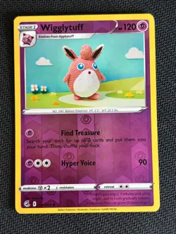 Wigglytuff ~ Reverse Holo ~ Cute Asako Ito Crochet Pokemon Cards - Image 1