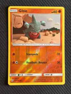 Gible~ Reverse Holo ~ Cute Asako Ito Crochet Pokemon Cards - Image 1