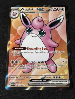 Pokemon TCG Wigglytuff EX Holo Card 187/165 Scarlet & Violet 151 Ultra Rare NM - Image 1