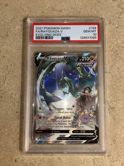 2021 POKEMON SWORD & SHIELD EVOLVING SKIES #194 FULL ART/RAYQUAZA V PSA 10 - Image 2