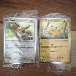 Sealed Pikachu & Eevee Holiday Calendar Snowflake Promo Pokemon Lot of 2 - Image 1