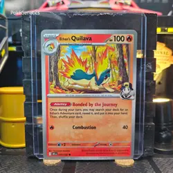 Ethan's Quilava Destined Rivals Pokemon TCG 033/182 Scarlet & Violet SV10 Common - Image 1