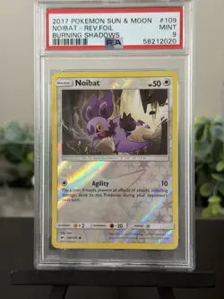 2017 POKEMON SUN & MOON NOIBAT - REV.FOIL BURNING SHADOWS PSA 9 - Image 1