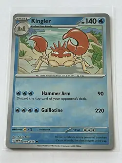 Kingler 99 / 165 Pokemon Scarlet & Violet 151 2023 Near Mint Reverse Holo - Image 2