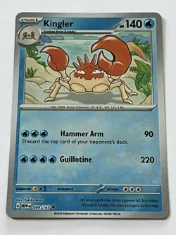 Kingler 99 / 165 Pokemon Scarlet & Violet 151 2023 Near Mint Reverse Holo - Image 4