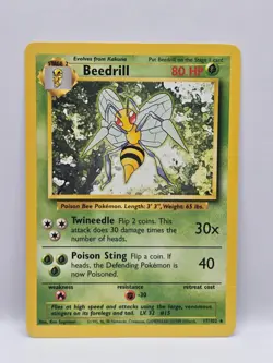 Beedrill 17/102 Rare Base Set WotC Pokemon TCG VLP/NM - Image 1