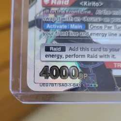 Kirito 041 SR** - (2 Star Alt) Signature Sword Art Online - Union Arena English - Image 2