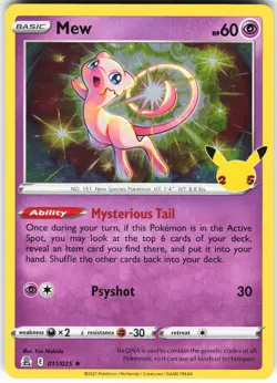 Mew 011/025 Pokemon Celebrations Holo Holo Rare MP - Image 1