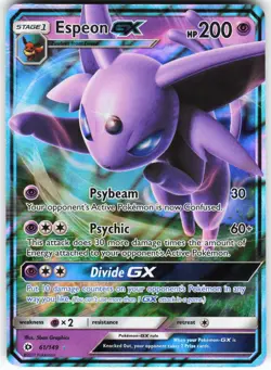 Espeon GX 61/149 Pokemon SM Base Set Holo Ultra Rare LP - Image 1