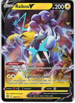 Raikou V 048/172 Pokemon SWSH09: Brilliant Stars Holo Ultra Rare NM - Image 1