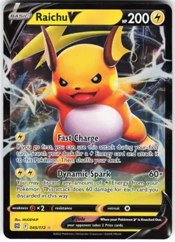 Raichu V 045/172 Pokemon SWSH09: Brilliant Stars Holo Ultra Rare NM - Image 1