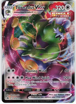 Tornadus VMAX 125/198 Pokemon SWSH06: Chilling Reign Holo Ultra Rare NM - Image 1