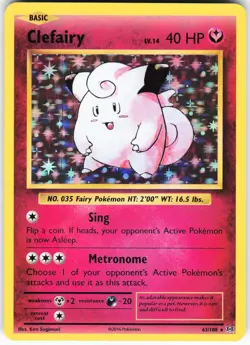 Clefairy 63/108 Pokemon XY - Evolutions Holo Rare NM - Image 1