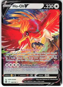 Ho-Oh V 140/195 Pokemon SWSH12: Silver Tempest Holo Ultra Rare NM - Image 1