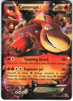 Camerupt EX 29/160 Pokemon XY - Primal Clash Holo Ultra Rare NM - Image 1