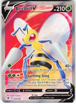 Beedrill V (Full Art) 160/189 Pokemon SWSH10: Astral Radiance Holo Ultra Rare NM - Image 1