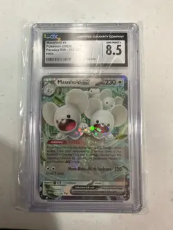 Maushold ex 155/182 Paradox Rift EX Holo CGC 8.5 Pokemon TCG 2023 - Image 1