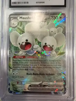 Maushold ex 155/182 Paradox Rift EX Holo CGC 8.5 Pokemon TCG 2023 - Image 3