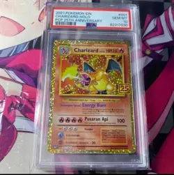 INDONESIAN PSA 10 Charizard Holo 25th Anniversary Celebrations Pokemon TCG - Image 1
