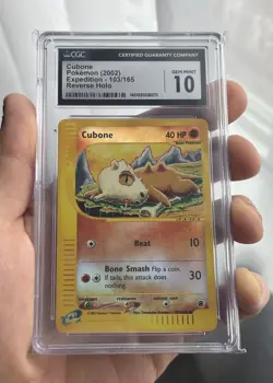 Pokemon 2002 Expedition Cubone 103/165 Reverse Holo CGC GM 10 - Image 1
