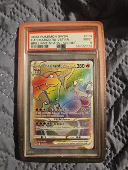 2022 Pokemon Sword & Shield Brilliant Stars Charizard Vstar 174 PSA Mint 9 - Image 2