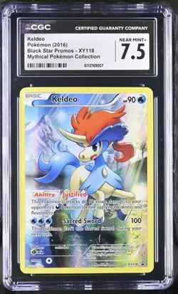 2016 Pokemon XY Black Star Promo FA/KELDEO PROMO-MYTHICAL #XY118 NM CGC 7.5 - Image 1