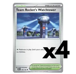 4x Team Rocket's Watchtower - 180/182 - SV10: Destined Rivals Pokemon Playset x4 - Image 1