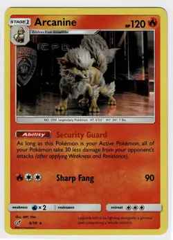 Arcanine 6/18 Pokemon Sword & Shield Detective Pikachu Movie Holo - Image 1