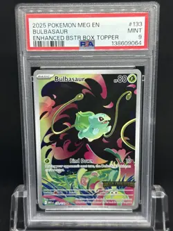 2025 POKEMON MEGA EVOLUTION ENHANCED BOX TOPPER BULBASAUR PSA 9 - Image 1
