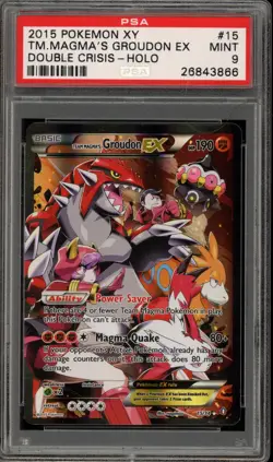 Pokemon Team Magma's Groudon EX Double Crisis Full Art #15 PSA 9 Mint - Image 1