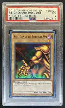 2015 Yu-Gi-Oh! Yugi's 1st Right Arm of the Forbidden One #YGLD-ENA20 PSA 7 - Image 1