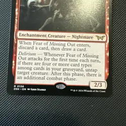 MTG CARD (DUSKMOURN) - Fear of Missing Out - Regular Rare - - Image 2