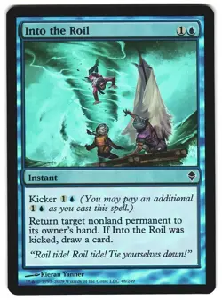 MTG Into the Roil ZEN Common FOIL Return Permanent Kicker Draw A Card Unplayed - Image 1