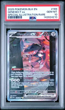 2025 POKEMON BLK EN-BLACK BOLT SPECIAL ILLUSTRATION RARE #169 GENESECT EX PSA 10 - Image 1