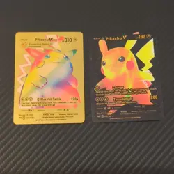 Pokemon ART Card Game Pikachu V VMAX Gold Foil Custom Art x6 English - Image 4