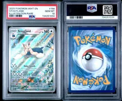 2025 POKEMON WHT EN-WHITE FLARE ILLUSTRATION RARE #156 STOUTLAND PSA 10 - Image 3