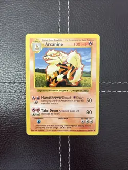 Pokemon TCG - Arcanine - 23/102 - Shadowless Base Set - HP Uncommon (1999) - Image 1