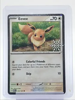 EEVEE 2023 POKEMON S & V 151 HOLIDAY ADVENT SNOWFLAKE STAMP 133/165 Q5677 - Image 1