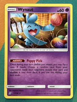Pokemon Card - Wynaut - Regular - Uncommon (77/236) SM Unified Minds *LP* - Image 1