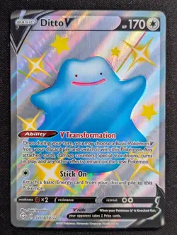 Ditto V SV118/SV122 Shining Fates: Shiny Vault Pokemon NM Holo - Image 1