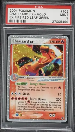 2004 Pokemon EX Fire Red & Leaf Green Holo Charizard ex #105 PSA 9 MINT - Image 1