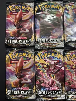 8 Pack Lot Pokemon Sword and Shield Rebel Clash Booster Packs TCG- SEALED 820650806827 - Image 3