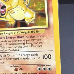 Pokemon Charizard Base Set Holo Rare 120 HP Stage 2 4/102 Card - Image 2