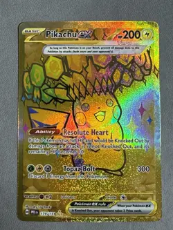 Pokemon TCG Pikachu EX Hyper Rare Gold Prismatic Card 179/131 Evolutions NM - Image 1