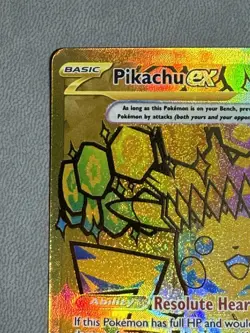 Pokemon TCG Pikachu EX Hyper Rare Gold Prismatic Card 179/131 Evolutions NM - Image 2