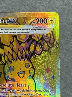 Pokemon TCG Pikachu EX Hyper Rare Gold Prismatic Card 179/131 Evolutions NM - Image 3