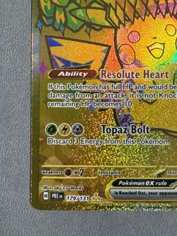 Pokemon TCG Pikachu EX Hyper Rare Gold Prismatic Card 179/131 Evolutions NM - Image 5