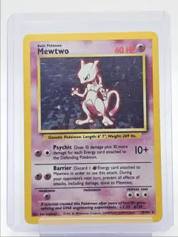 MEWTWO 1999 POKEMON ORIGINAL BASE SET RARE HOLO 10/102 Q5677 - Image 1
