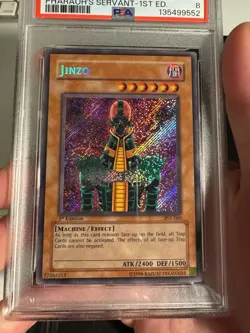 2002 Yu-Gi-Oh! JINZO Pharaoh’s Servant - 1st Edition PSV-000 PSA 8 Mint NEW CERT - Image 3