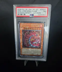 Konami Yu-Gi-Oh! Uria, Lord of Searing Flames SOI-EN001 Ultimate Rare PSA 7 - Image 2
